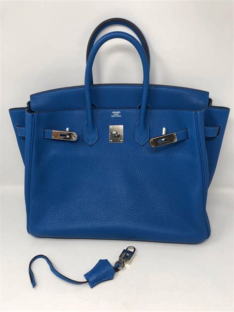 hermes mykonos blue clemence birkin 35|Hermes Birkin 35cm bags.